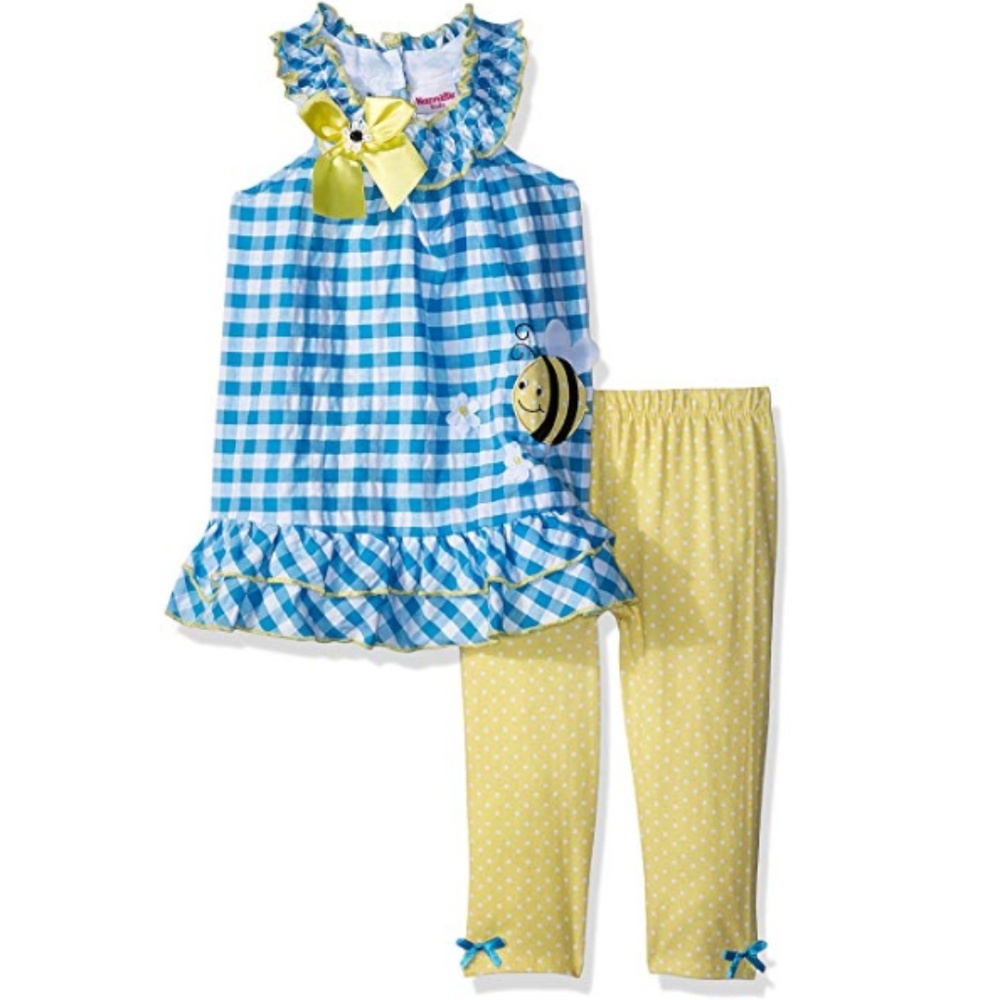 bumblebee Nannette Seer Sucker Top & Legging 3T